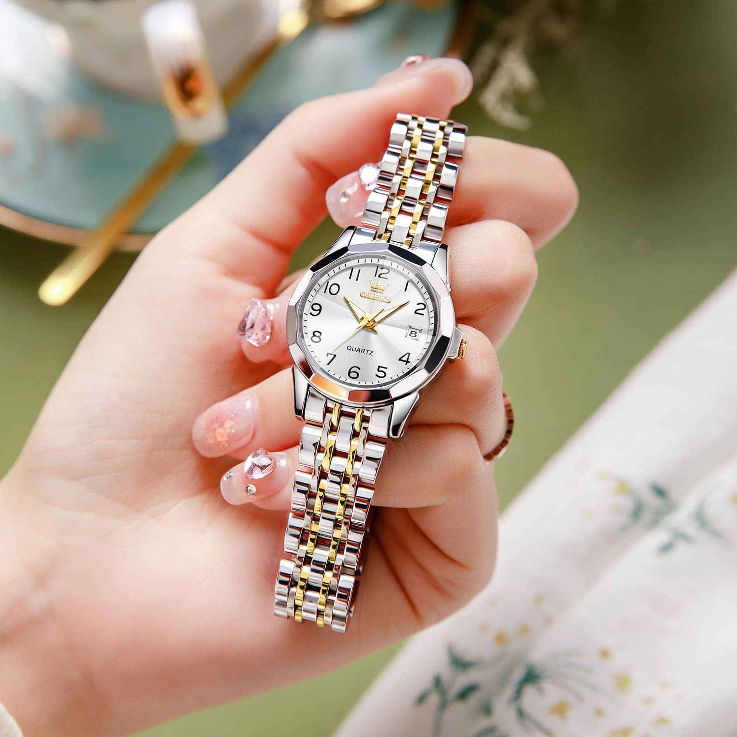 Foto 5 pulgar | Reloj Olevs White Fashion Dress Diamond Para Mujer - Venta Internacional.