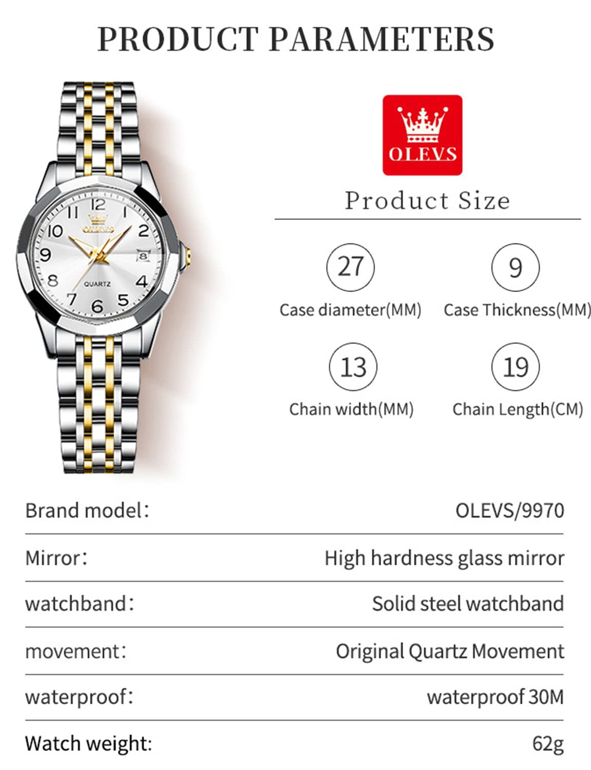 Foto 7 pulgar | Reloj Olevs White Fashion Dress Diamond Para Mujer - Venta Internacional.