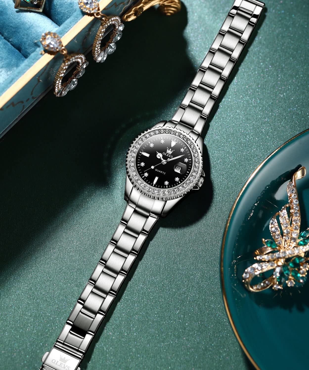 Foto 4 | Reloj Olevs Silver De Acero Inoxidable Impermeable Para Mujer - Venta Internacional.