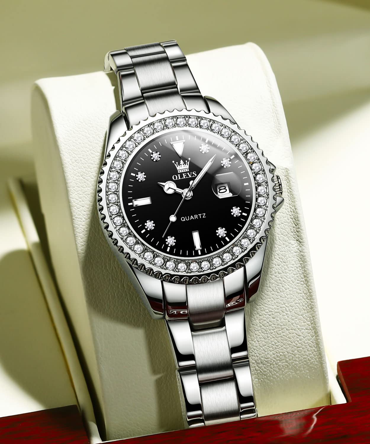 Foto 6 pulgar | Reloj Olevs Silver De Acero Inoxidable Impermeable Para Mujer - Venta Internacional.