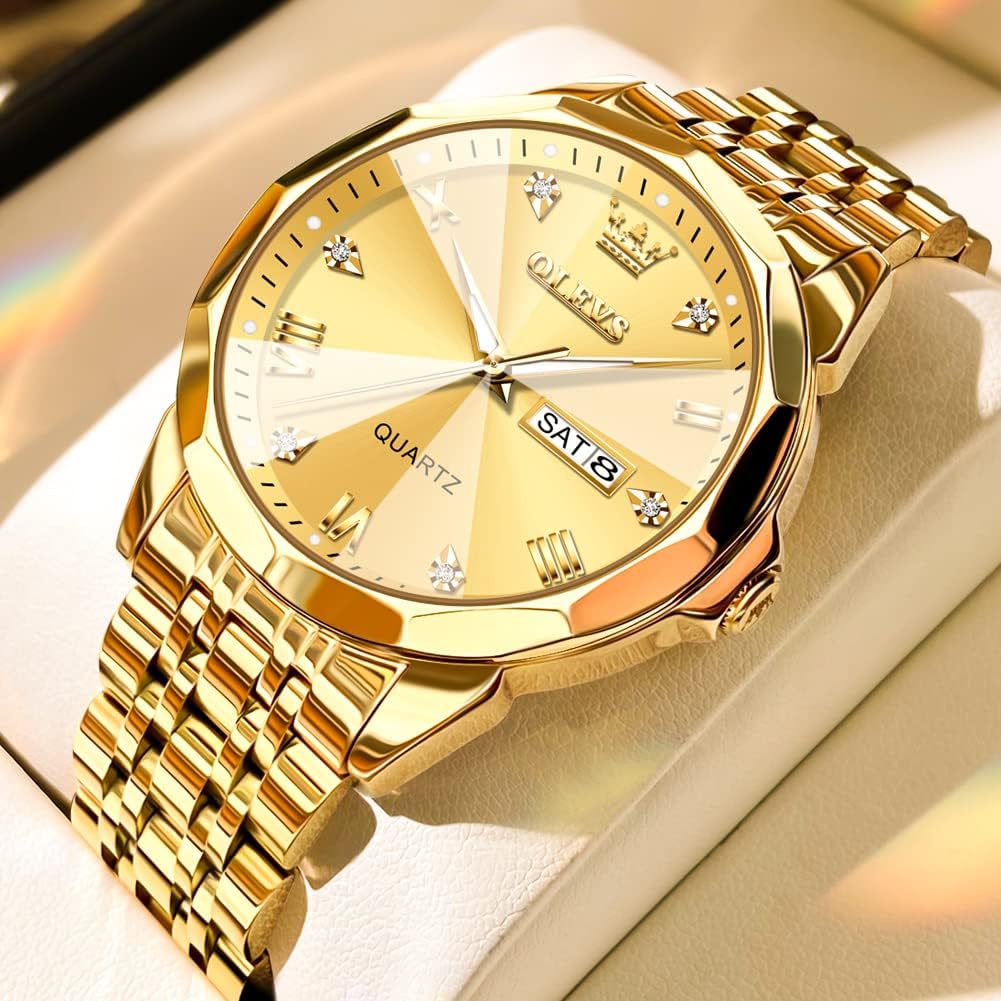 Foto 3 pulgar | Reloj Olevs Big Face - Vestido Unisex Con Forma De Diamante Para Hombre Y Mujer, Acero - Venta Internacional.
