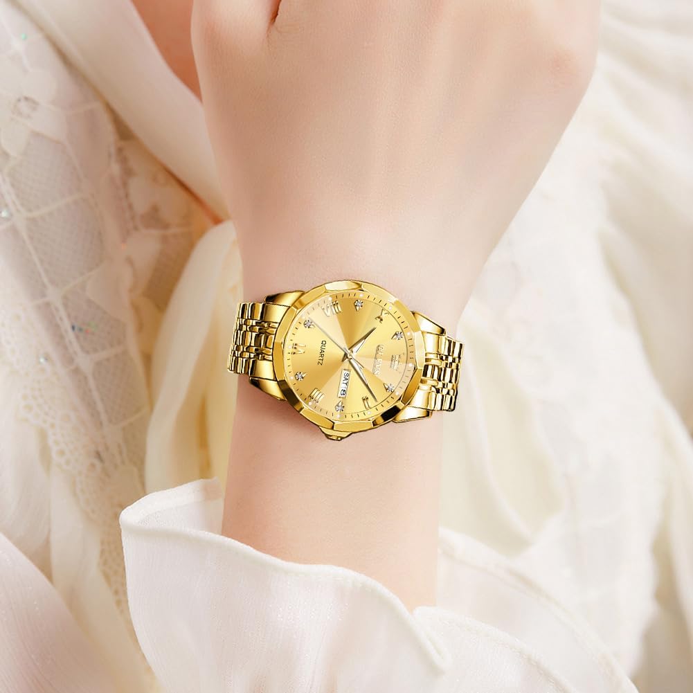 Foto 4 pulgar | Reloj Olevs Big Face - Vestido Unisex Con Forma De Diamante Para Hombre Y Mujer, Acero - Venta Internacional.