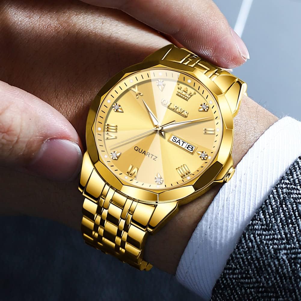 Foto 6 pulgar | Reloj Olevs Big Face - Vestido Unisex Con Forma De Diamante Para Hombre Y Mujer, Acero - Venta Internacional.