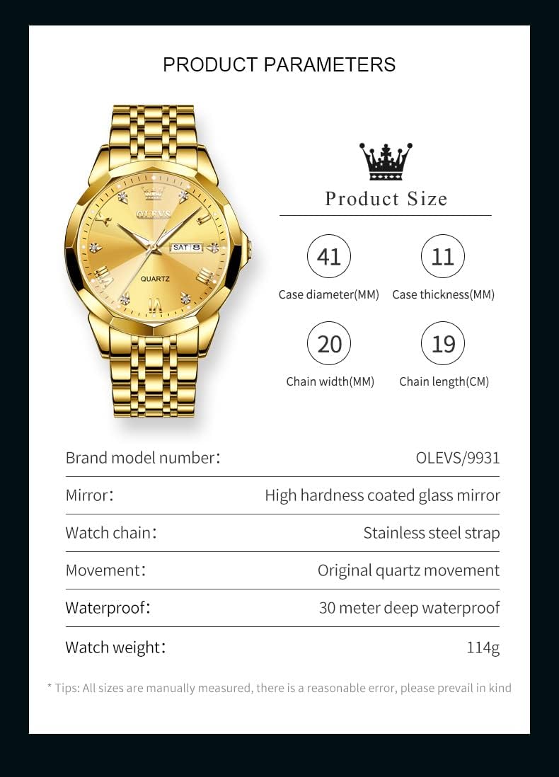 Foto 7 pulgar | Reloj Olevs Big Face - Vestido Unisex Con Forma De Diamante Para Hombre Y Mujer, Acero - Venta Internacional.