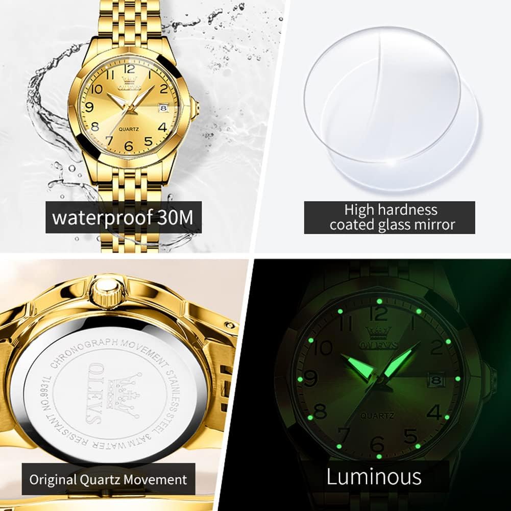Foto 6 pulgar | Reloj Olevs Gold Fashion Dress Diamond Para Mujer, Impermeable - Venta Internacional.