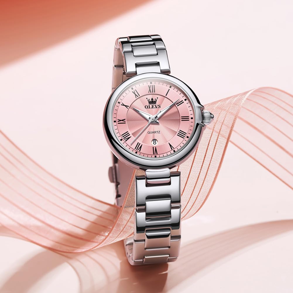 Foto 8 pulgar | Reloj Olevs Silver Vestido Romano De Lujo Impermeable Para Mujer - Venta Internacional.