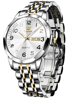 Foto 1 | Reloj Olevs De Acero Inoxidable De Lujo Unisex Con Esfera Grande Y Diamante - Venta Internacional.