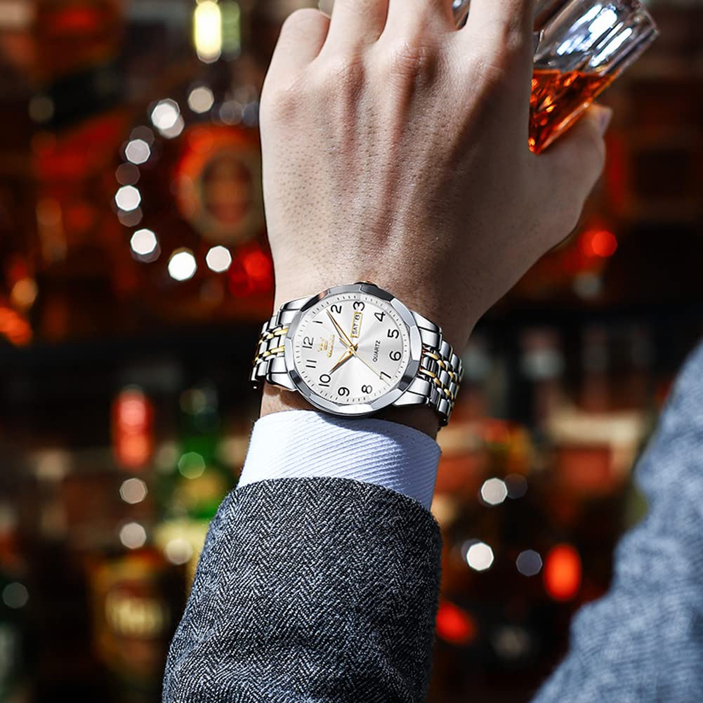 Foto 4 pulgar | Reloj Olevs De Acero Inoxidable De Lujo Unisex Con Esfera Grande Y Diamante - Venta Internacional.