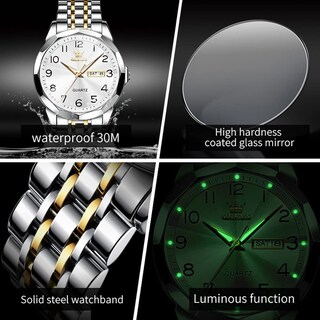 Foto 6 | Reloj Olevs De Acero Inoxidable De Lujo Unisex Con Esfera Grande Y Diamante - Venta Internacional.