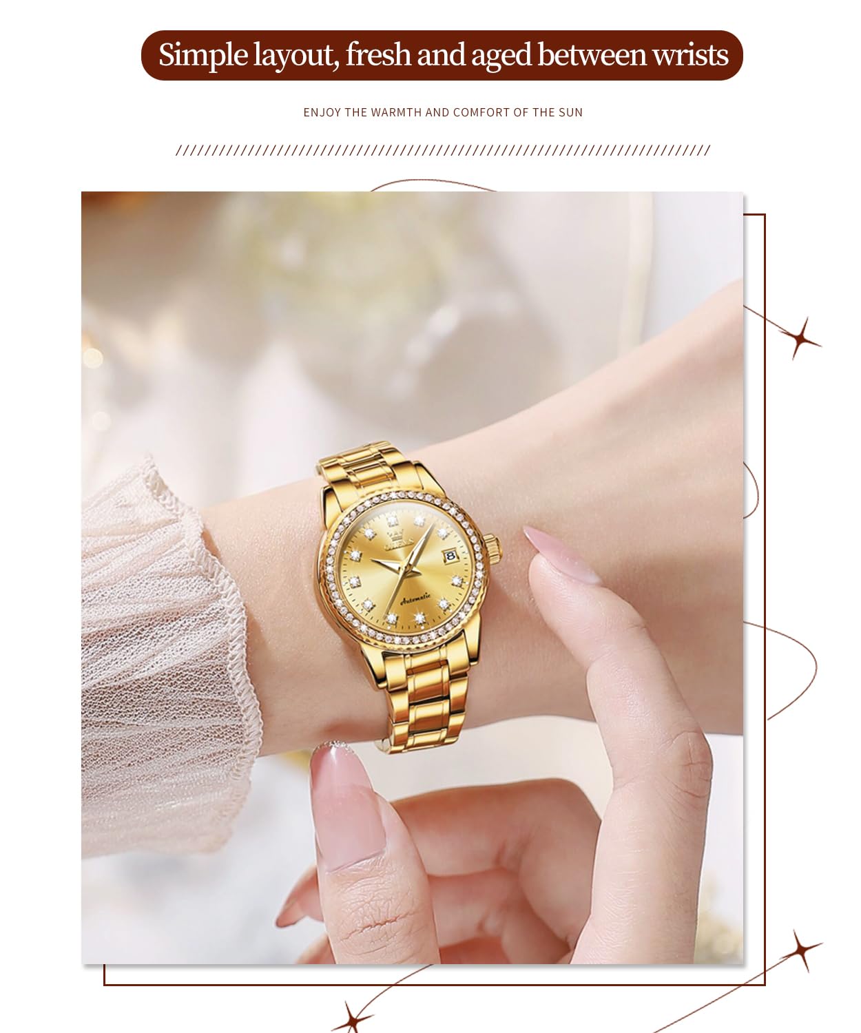 Foto 4 | Reloj Olevs Para Mujer Mecánico Automático Con Forma De Diamante Bicolor - Venta Internacional.