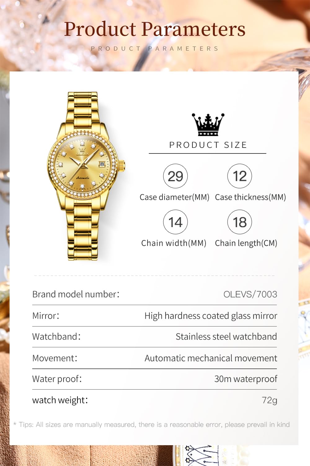 Foto 5 | Reloj Olevs Para Mujer Mecánico Automático Con Forma De Diamante Bicolor - Venta Internacional.