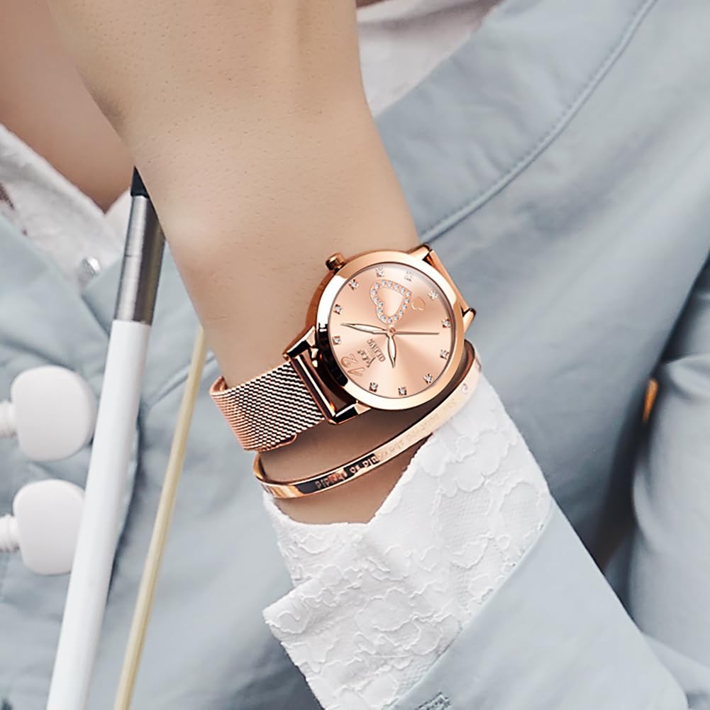 Foto 5 pulgar | Reloj Olevs Rose Gold Para Mujer, Vestido De Moda Impermeable - Venta Internacional.