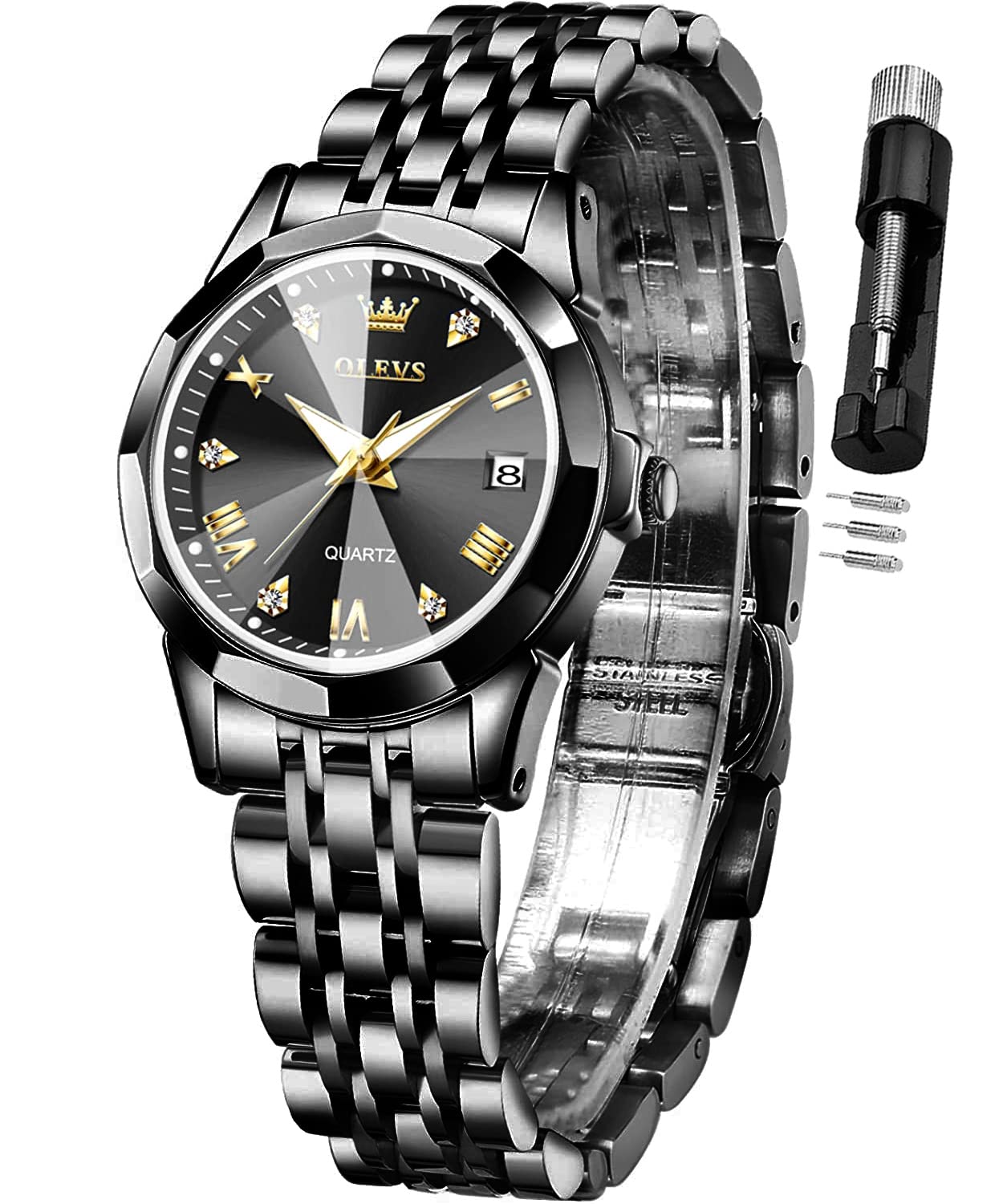 Foto 2 pulgar | Reloj Olevs Fashion Dress Para Mujer, Analógico, Cuarzo, Acero Inoxidable - Venta Internacional.