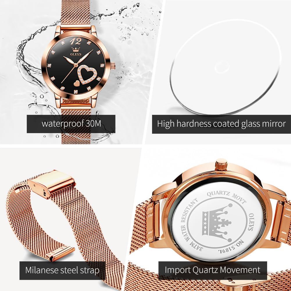 Foto 7 pulgar | Reloj Olevs Rose Gold para Mujer - Venta Internacional