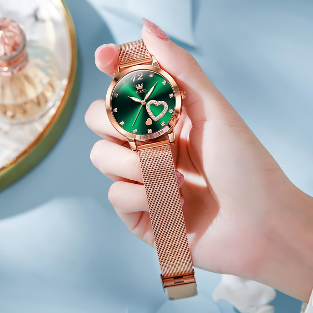 Foto 2 | Set de Relojes Olevs Oro Rosa con Pulsera Impermeable para Mujer - Venta Internacional