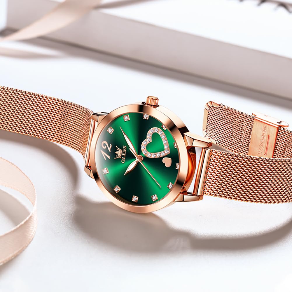 Foto 3 | Set de Relojes Olevs Oro Rosa con Pulsera Impermeable para Mujer - Venta Internacional