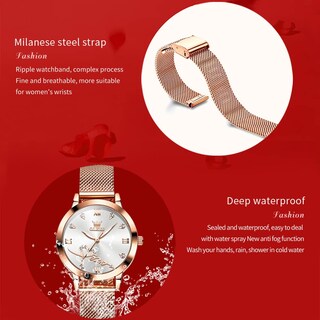 Foto 6 | Reloj Olevs Correa de Malla e Oro Rosa para Mujer- Venta Internacional