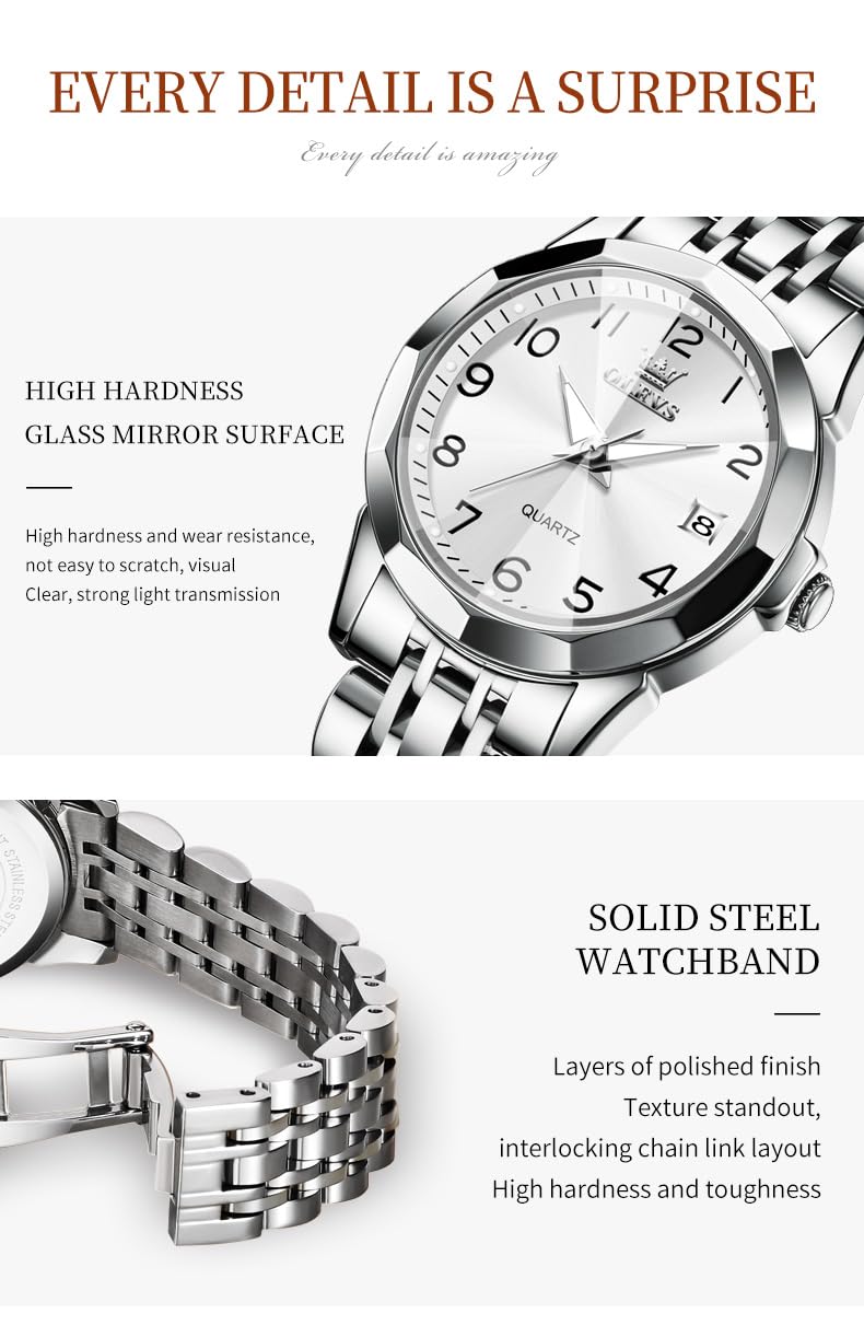 Foto 5 pulgar | Reloj Olevs Silver Fashion Dress de Acero Inoxidable para Mujer- Venta Internacional