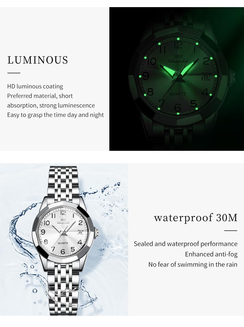 Foto 6 pulgar | Reloj Olevs Silver Fashion Dress de Acero Inoxidable para Mujer- Venta Internacional