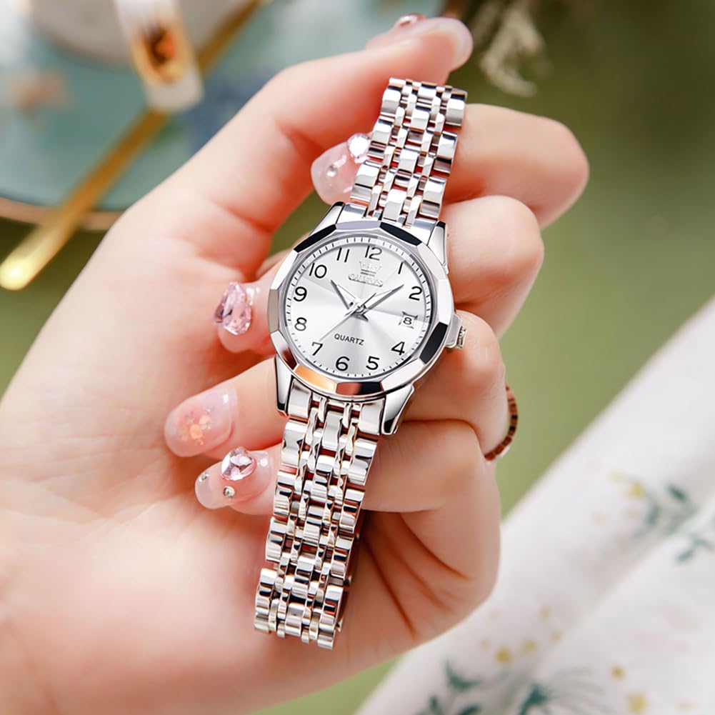 Foto 8 pulgar | Reloj Olevs Silver Fashion Dress de Acero Inoxidable para Mujer- Venta Internacional