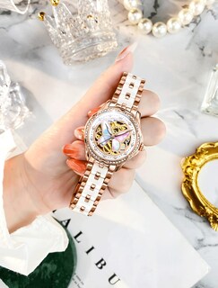 Foto 4 | Reloj Olevs Butterfly White Ceramic Automatic para Mujer - Venta Internacional