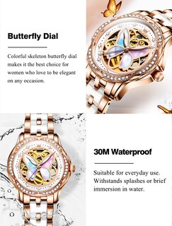 Foto 5 | Reloj Olevs Butterfly White Ceramic Automatic para Mujer - Venta Internacional