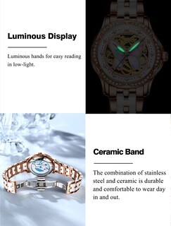 Foto 6 | Reloj Olevs Butterfly White Ceramic Automatic para Mujer - Venta Internacional