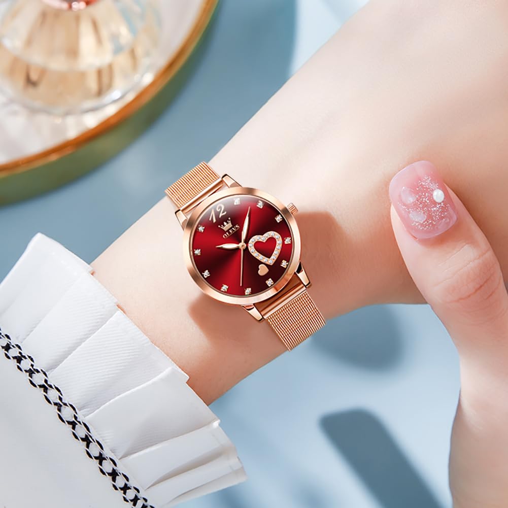 Foto 3 pulgar | Set de Relojes Olevs Oro Rosa para Mujer - Venta Internacional