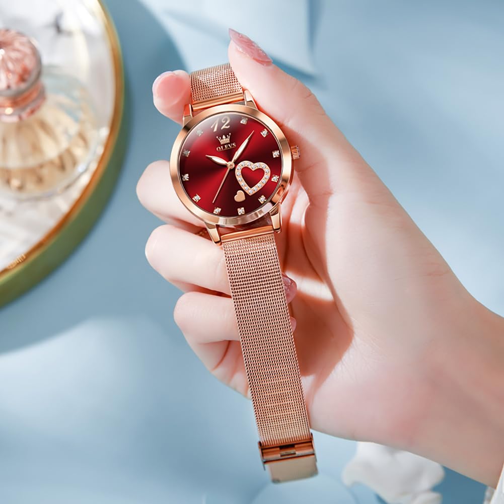 Foto 5 pulgar | Set de Relojes Olevs Oro Rosa para Mujer - Venta Internacional