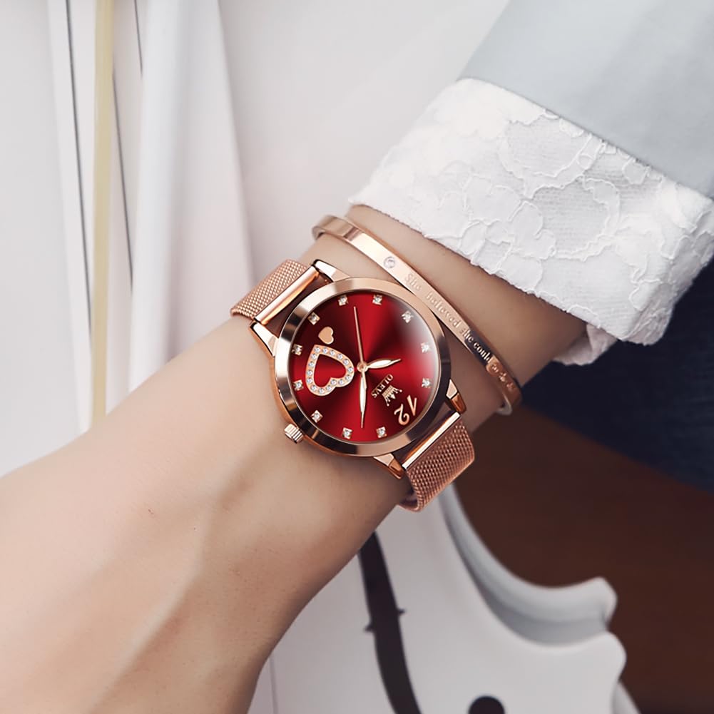 Foto 8 pulgar | Set de Relojes Olevs Oro Rosa para Mujer - Venta Internacional