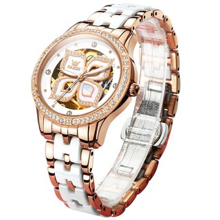 Foto 1 | Reloj Olevs Lucky Four Leaf Clover de Cerámica Blanca para Mujer - Venta Internacional