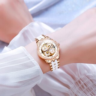 Foto 2 | Reloj Olevs Lucky Four Leaf Clover de Cerámica Blanca para Mujer - Venta Internacional