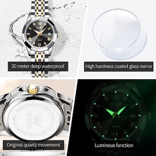 Foto 5 | Reloj Olevs Dainty Two Tone Impermeable para Mujer - Venta Internacional