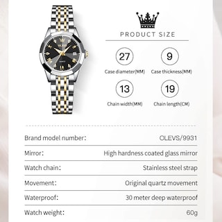 Foto 6 | Reloj Olevs Dainty Two Tone Impermeable para Mujer - Venta Internacional