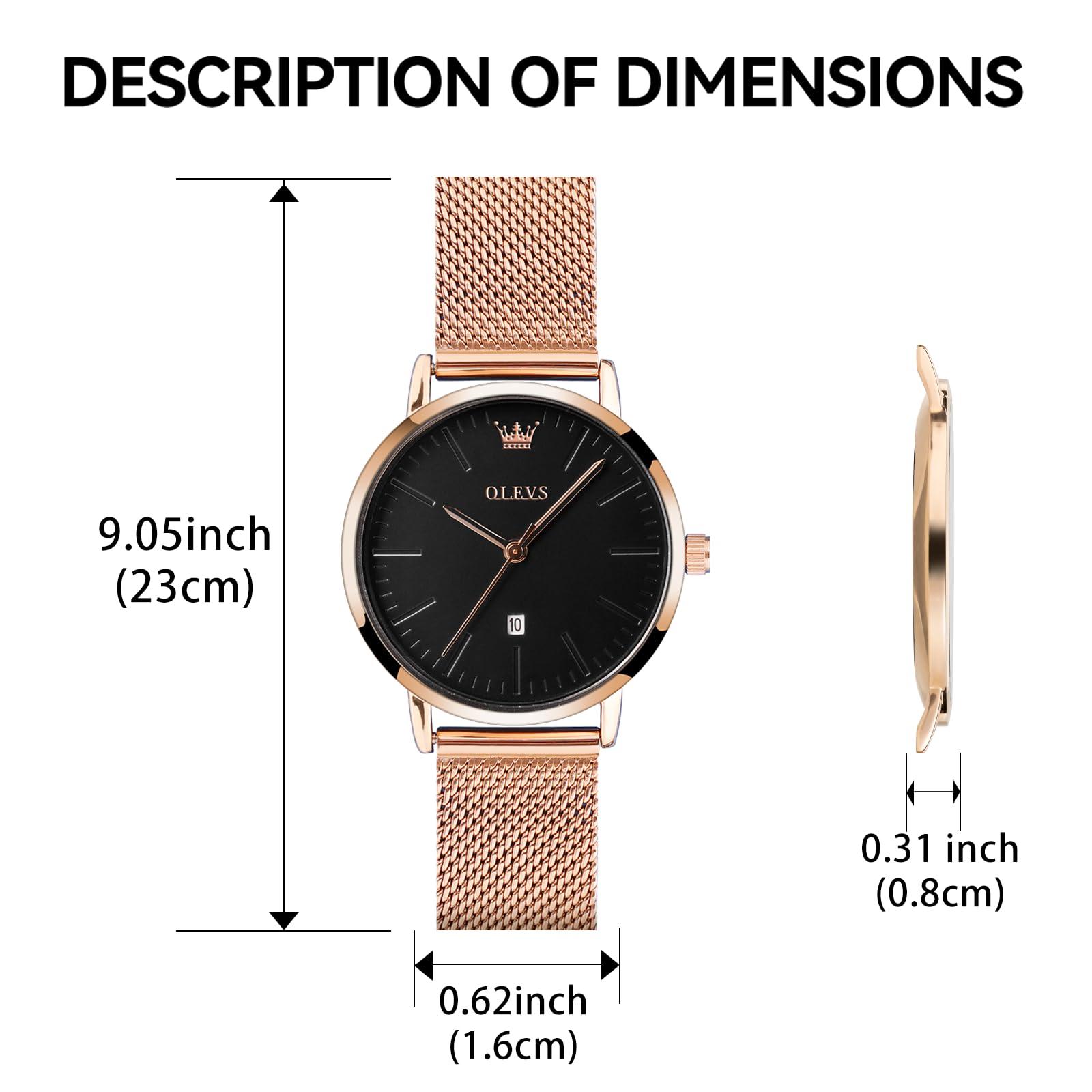 Foto 6 pulgar | Reloj Olevs para Mujer Acero Inoxidable Dorado Rosa Impermeable - Venta Internacional