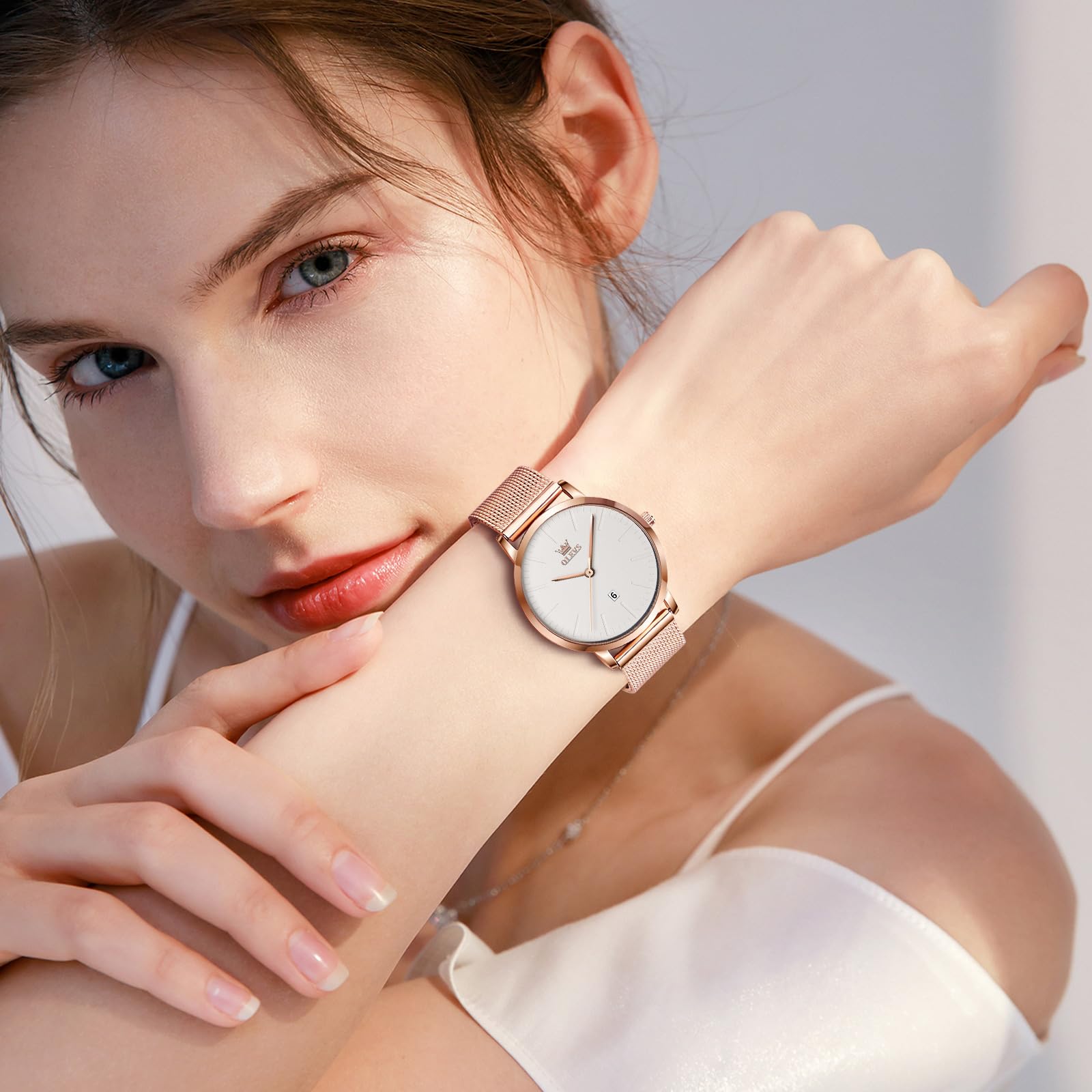Foto 3 pulgar | Reloj Olevs color Rose Gold Impermeable para Mujer - Venta Internacional