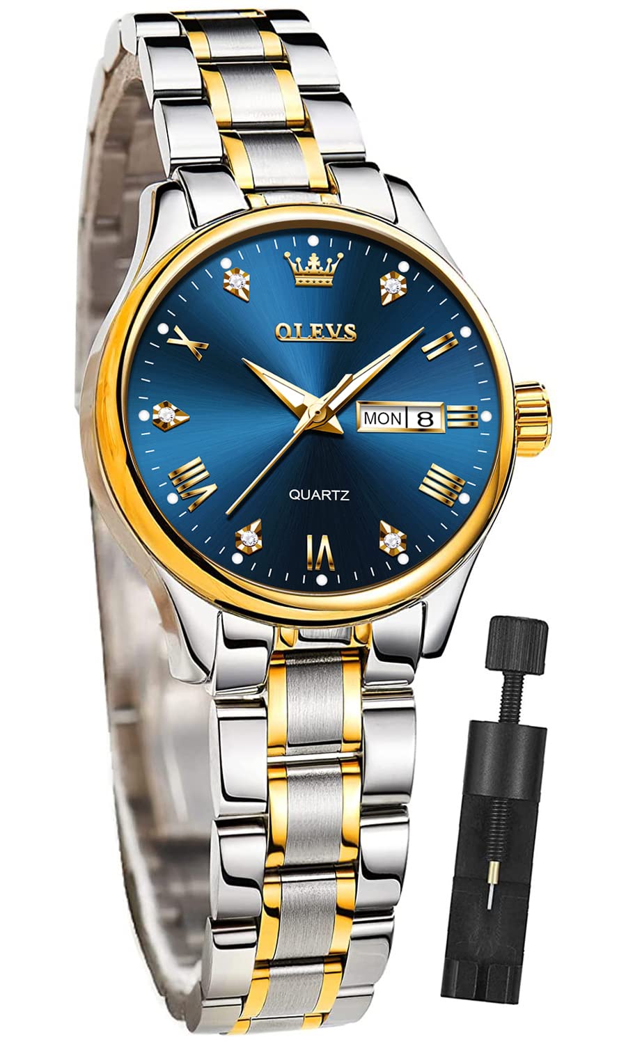 Reloj Olevs Azul Impermeable para Mujer - Venta Internacional