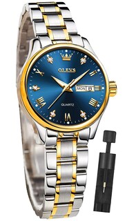 Foto 1 | Reloj Olevs Azul Impermeable para Mujer - Venta Internacional