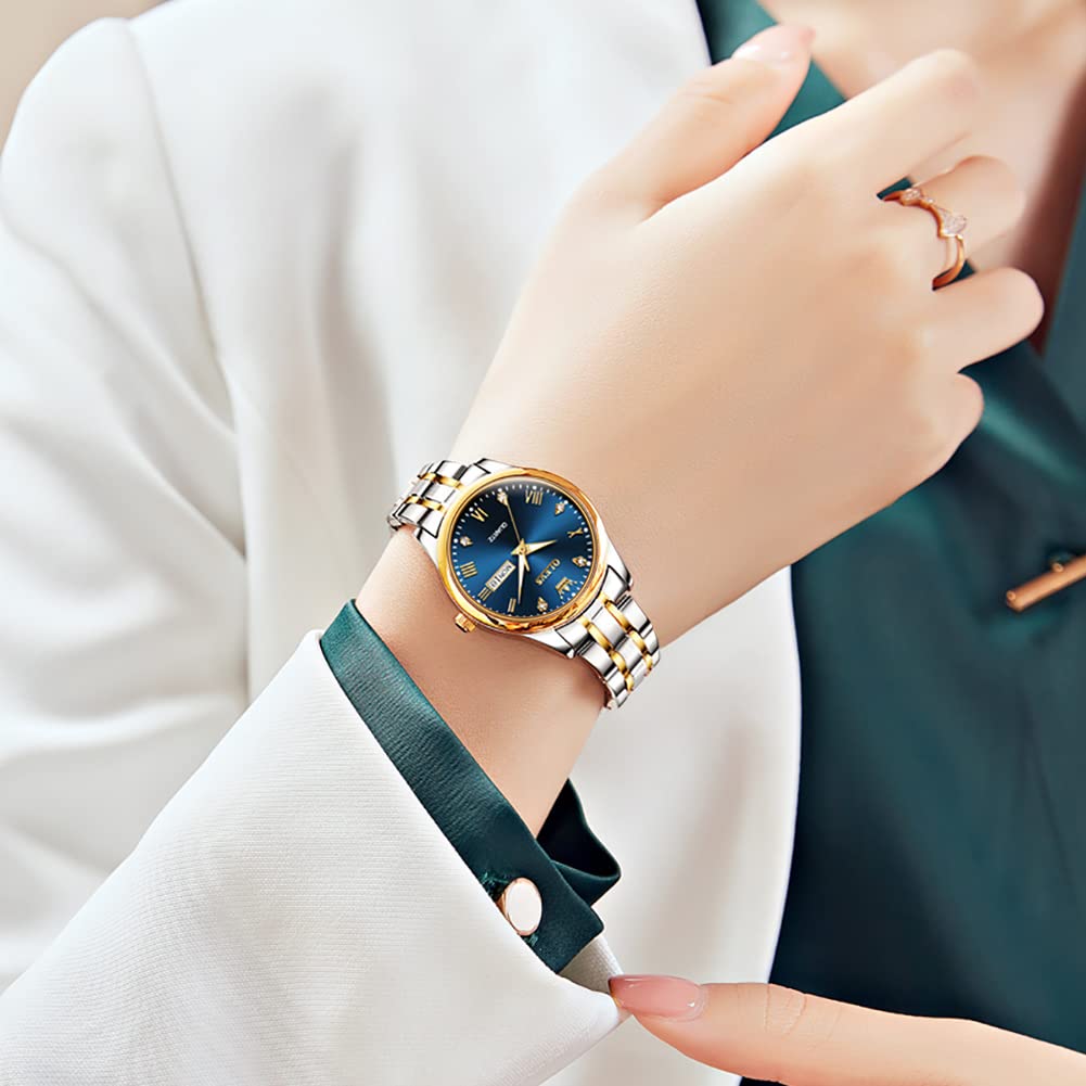Foto 3 pulgar | Reloj Olevs Azul Impermeable para Mujer - Venta Internacional