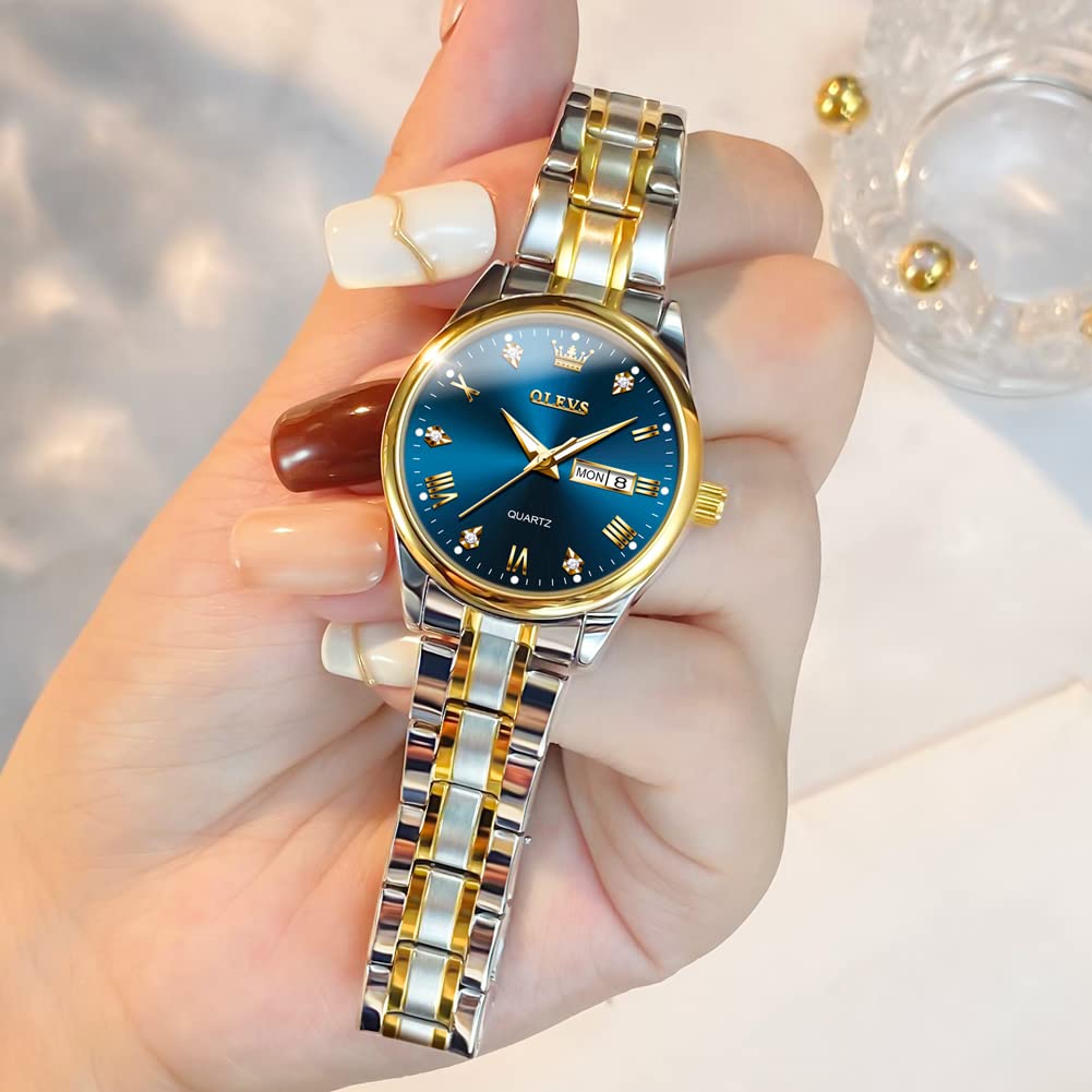 Foto 5 pulgar | Reloj Olevs Azul Impermeable para Mujer - Venta Internacional