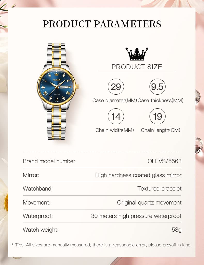 Foto 6 pulgar | Reloj Olevs Azul Impermeable para Mujer - Venta Internacional