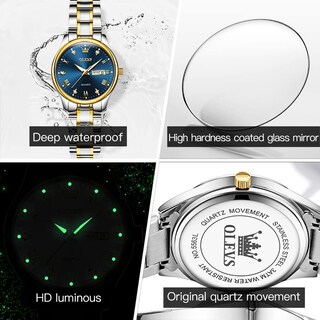 Foto 6 | Reloj Olevs Azul Impermeable para Mujer - Venta Internacional