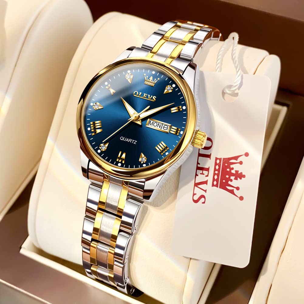 Foto 8 pulgar | Reloj Olevs Azul Impermeable para Mujer - Venta Internacional