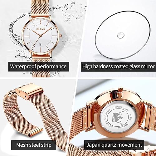 Foto 6 pulgar | Set de Reloj Olevs para Mujer color Oro Rosa con Pulsera - Venta Internacional