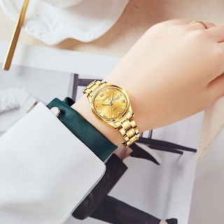 Foto 2 | Reloj Olevs Gold de Acero Inoxidable Impermeable para Mujer - Venta Internacional
