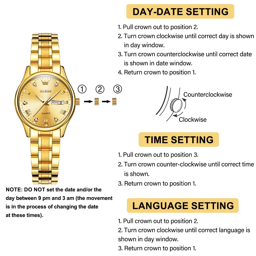 Foto 7 pulgar | Reloj Olevs Gold de Acero Inoxidable Impermeable para Mujer - Venta Internacional