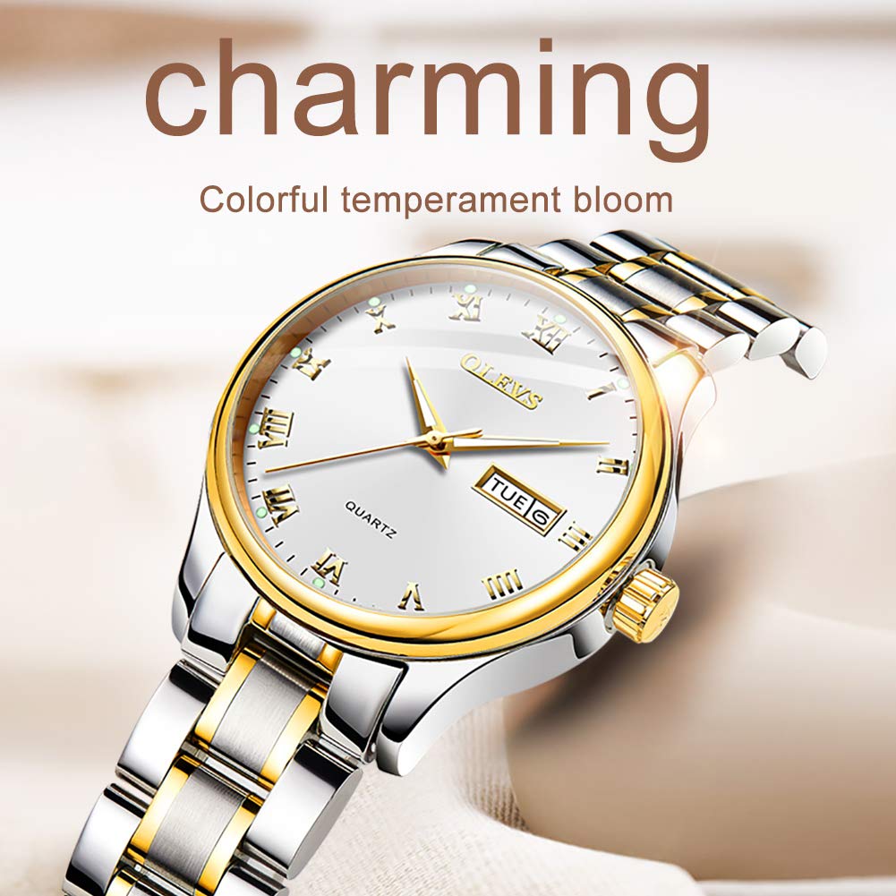 Foto 3 pulgar | Reloj Olevs White Waterproof Business Para Mujer Con Calendario - Venta Internacional.