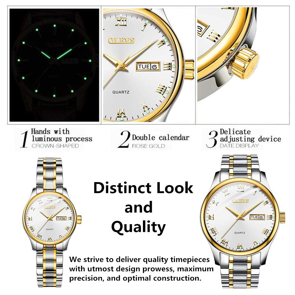Foto 4 pulgar | Reloj Olevs White Waterproof Business Para Mujer Con Calendario - Venta Internacional.