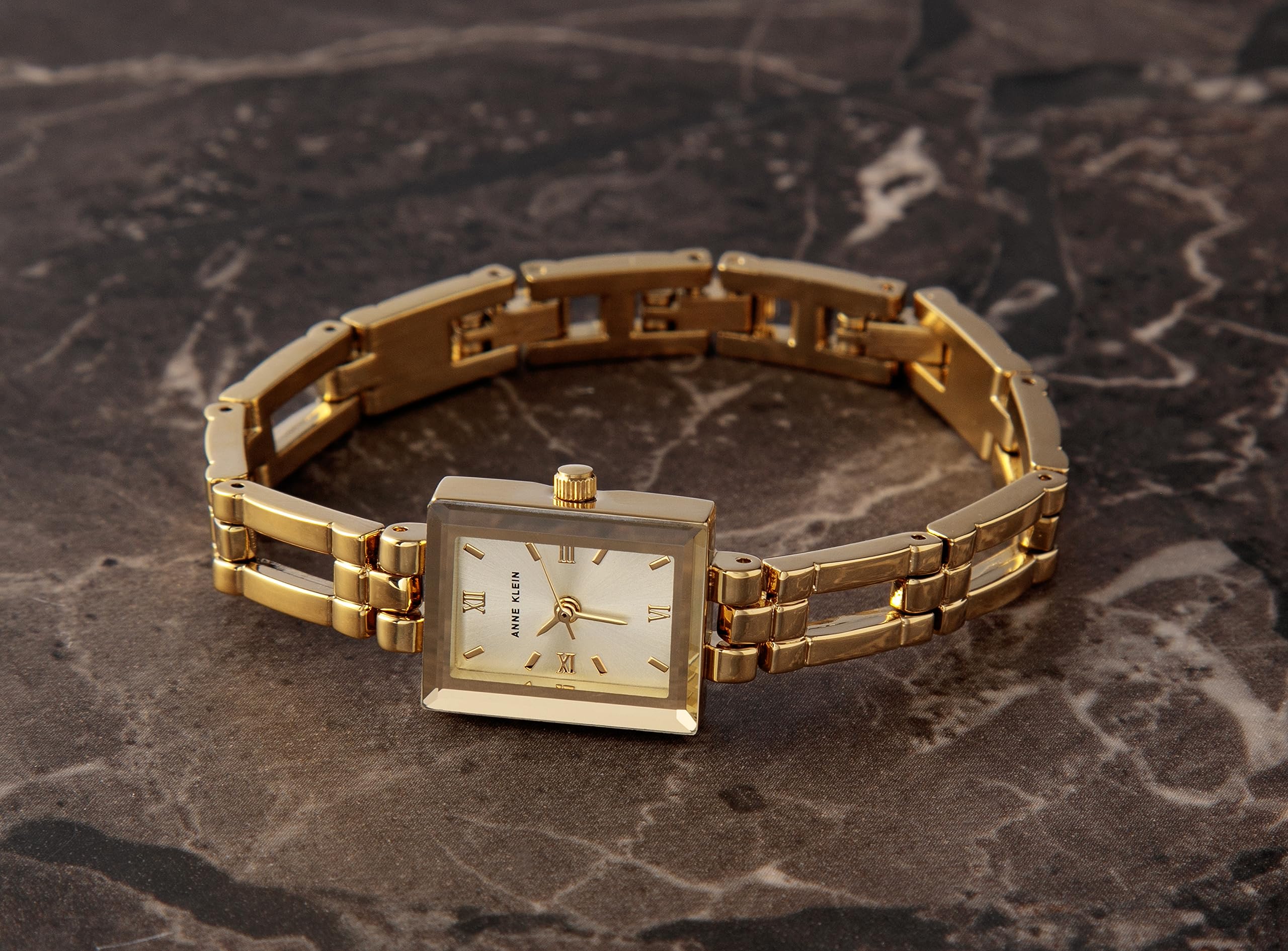 Foto 4 | Pulsera Para Mujer Watch Anne Klein De Cristal Mineral De Pared A Pared - Venta Internacional.