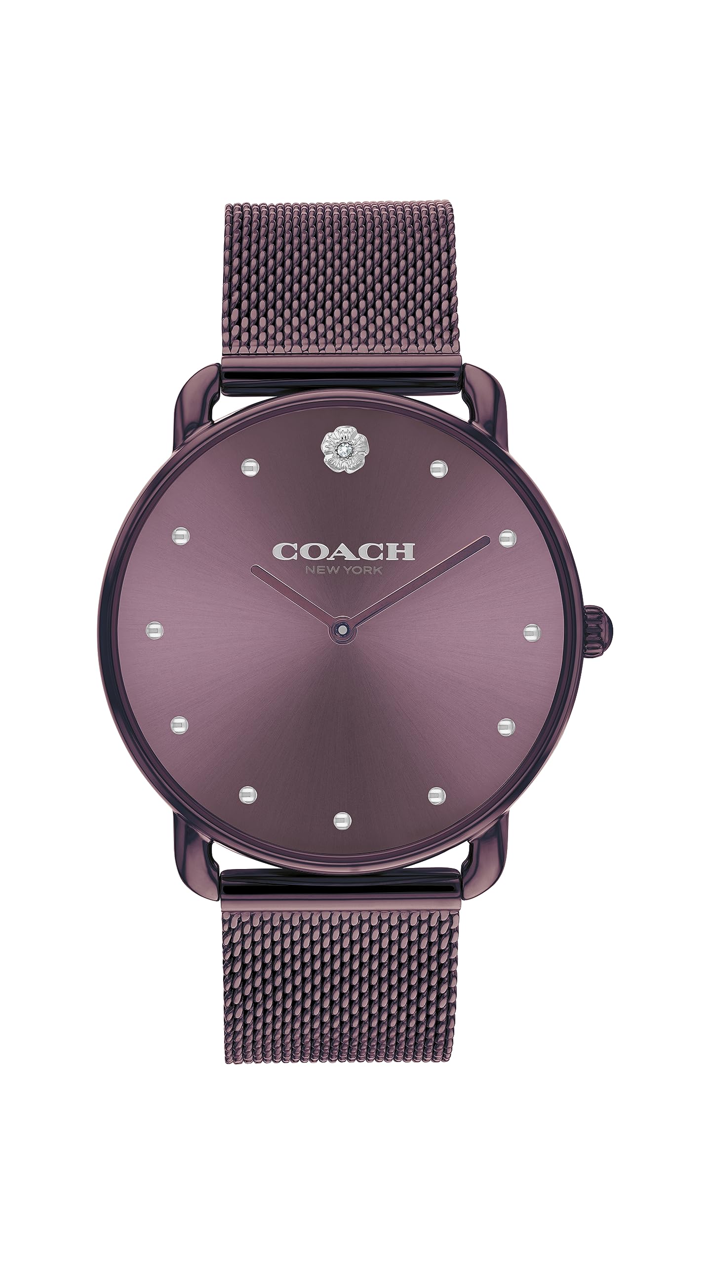 Reloj Coach Elliot Elegante Para Mujer, Color Morado Con Pulsera De Malla - Venta Internacional.